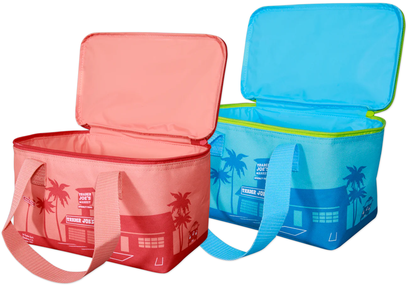 Mini Insulated Totes Peach & Blue