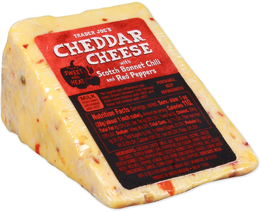 Cheddar Cheese with Scotch Bonnet Chili Peppers