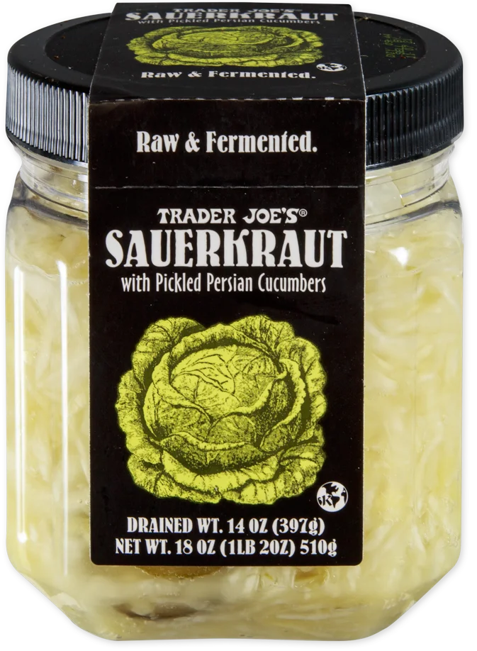 Sauerkraut with Pickled Persian Cucumbers