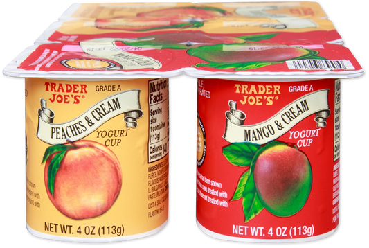 Peaches & Cream, Mango & Cream Yogurt Cups