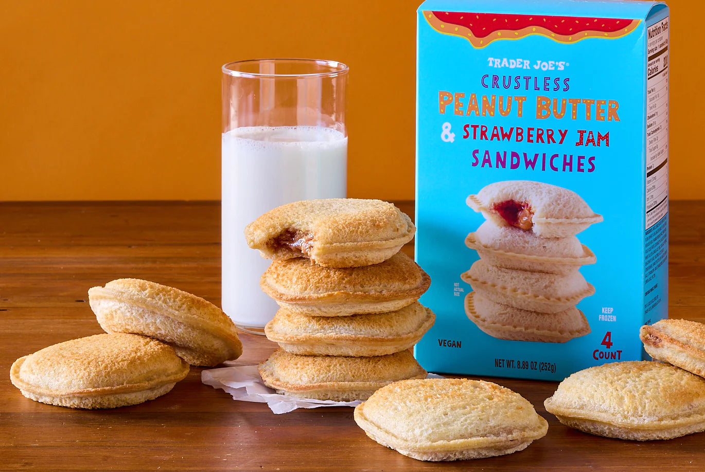 Crustless Peanut Butter & Strawberry Jam Sandwiches