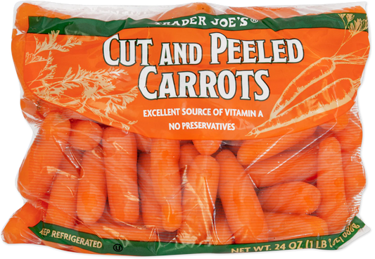 Cut and Peeled Carrots