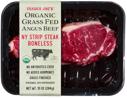 Organic Grass Fed NY Strip Steak Boneless