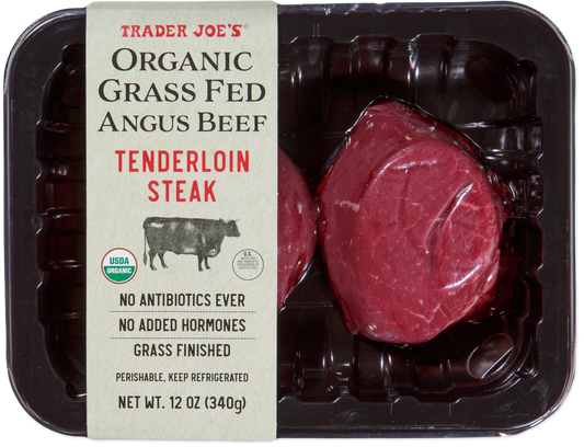 Organic Grass Fed Tenderloin Steak