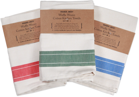 Waffle Weave Cotton Kitchen Towels