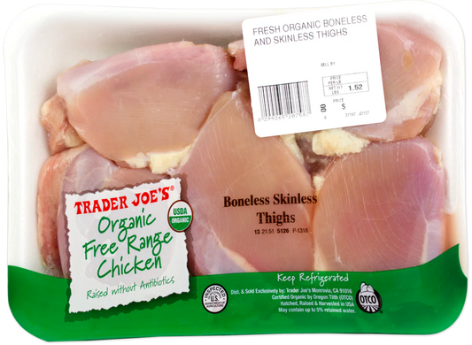 Organic Free Range Boneless Skinless Thighs