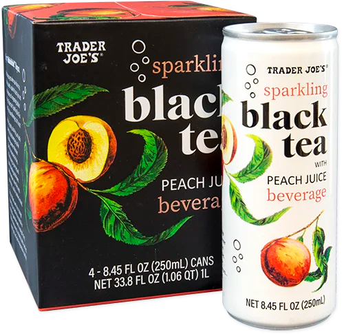 Sparkling Black Tea with Peach Juice Beverage