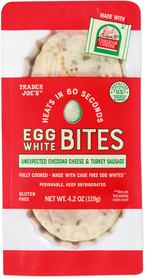 Unexpected Cheddar Cheese & Turkey Sausage Egg White Bites