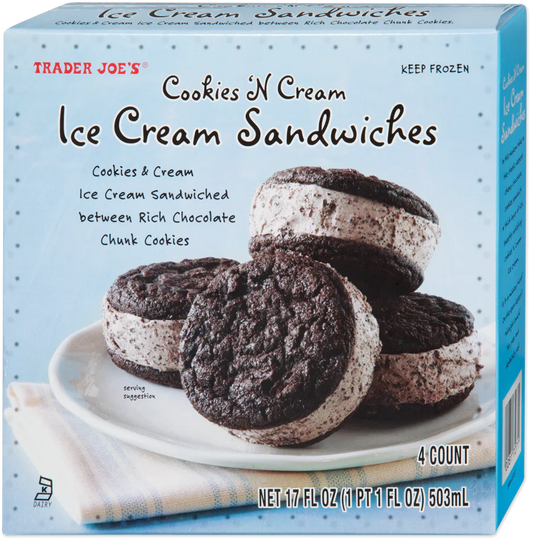Cookies 'N Cream Ice Cream Sandwiches