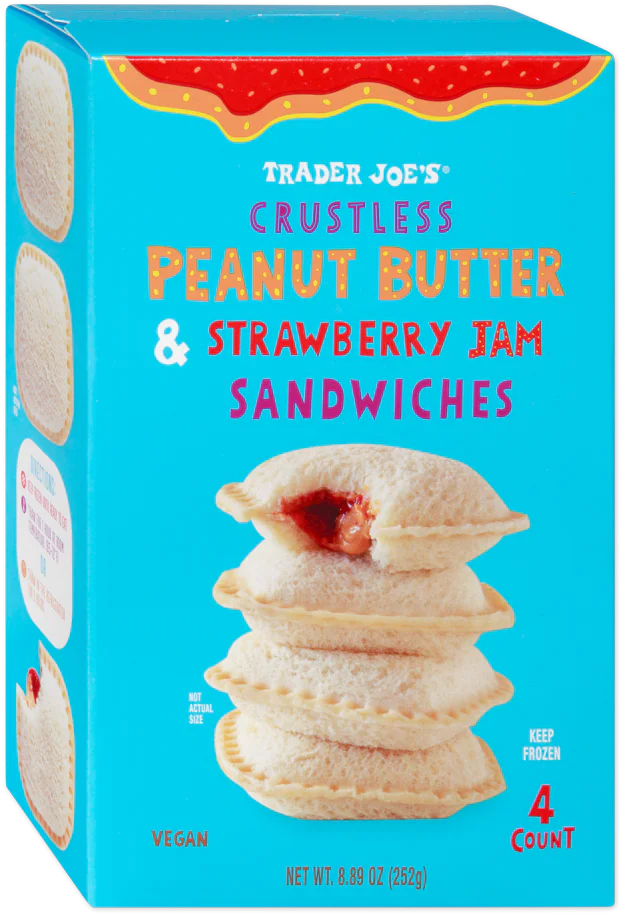 Crustless Peanut Butter & Strawberry Jam Sandwiches