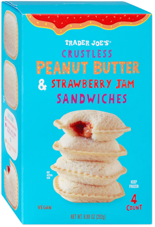 Crustless Peanut Butter & Strawberry Jam Sandwiches