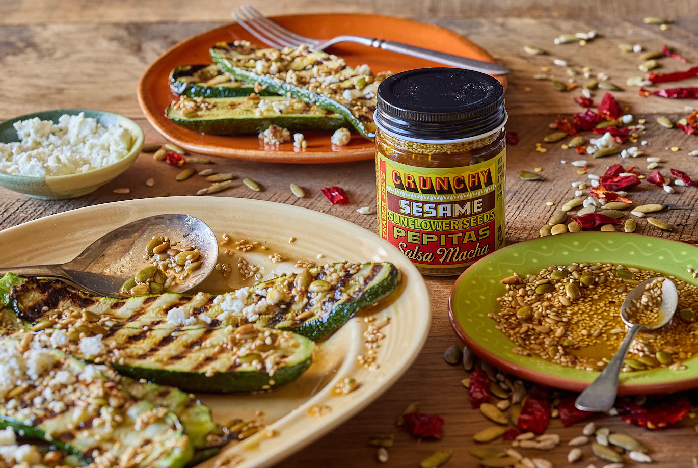 Crunchy Sesame Sunflower Seeds Pepitas Salsa Macha