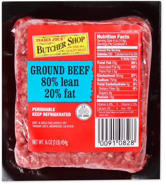 Ground Beef 80% lean /20% fat
