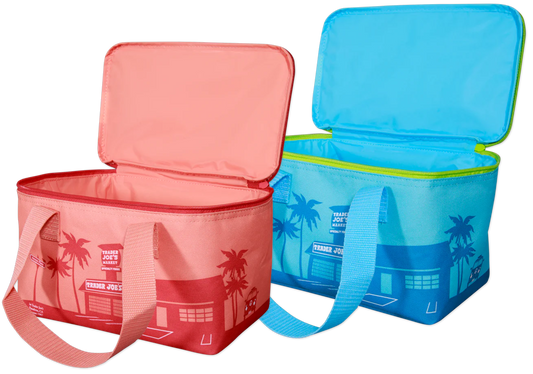 Mini Insulated Totes Peach & Blue