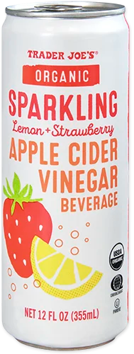 Organic Sparkling Lemon + Strawberry Apple Cider Vinegar Beverage