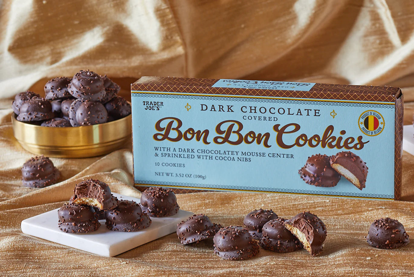 Dark Chocolate Covered Bon Bon Cookies