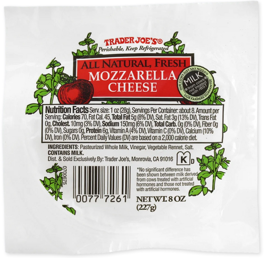 All Natural Fresh Mozzarella Cheese