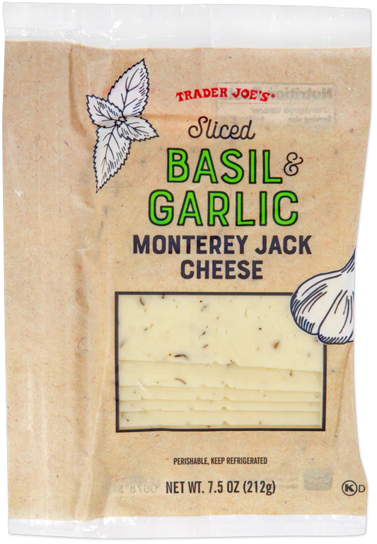 Sliced Basil & Garlic Monterey Jack Cheese