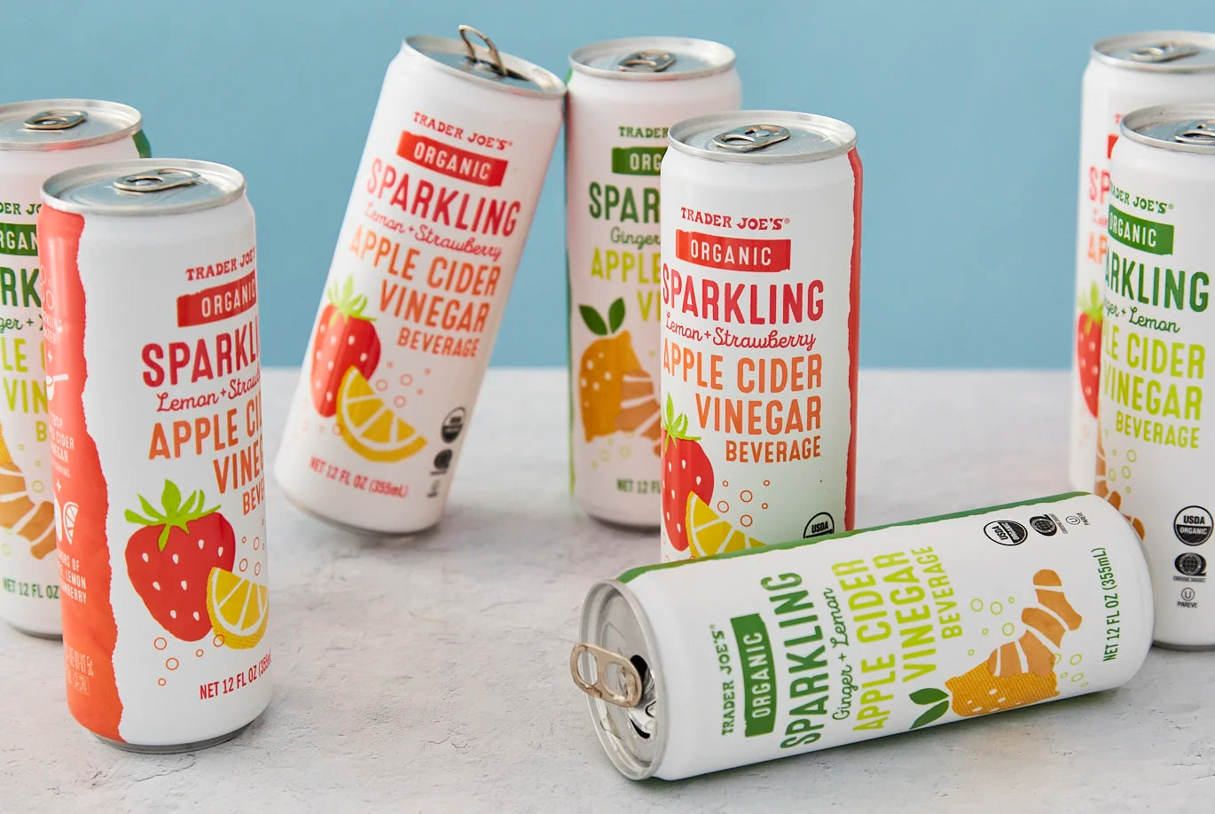 Organic Sparkling Lemon + Strawberry Apple Cider Vinegar Beverage